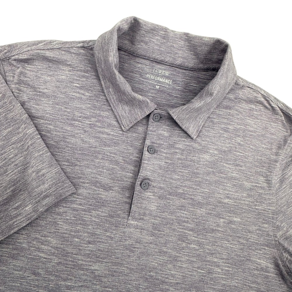 J.Crew Performance Polo Mens Medium‎ Purple Space Dye Short Sleeve Stretch Shirt